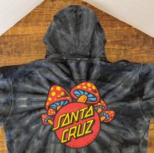 Mens Santa Cruz Tye Dye Styled Mushroom Skate Hoodie Sweatshirt Colortone medium